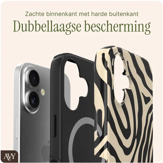 AVY Apple iPhone 17 MagSafe Hoesje met Koord (120CM) Serengeti Zebra afbeelding 6