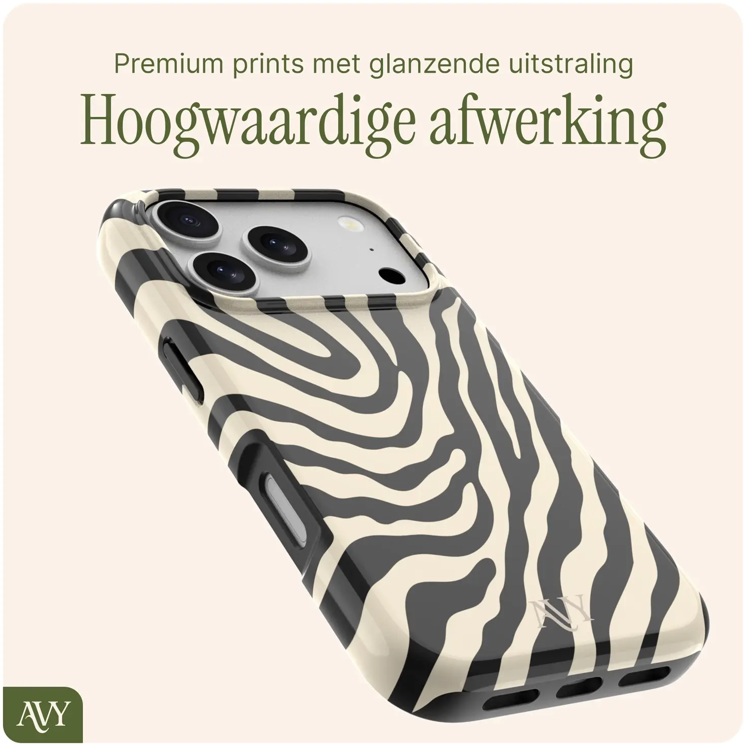 AVY Apple iPhone 17 Pro MagSafe Hoesje met Koord (120CM) Serengeti Zebra afbeelding 8