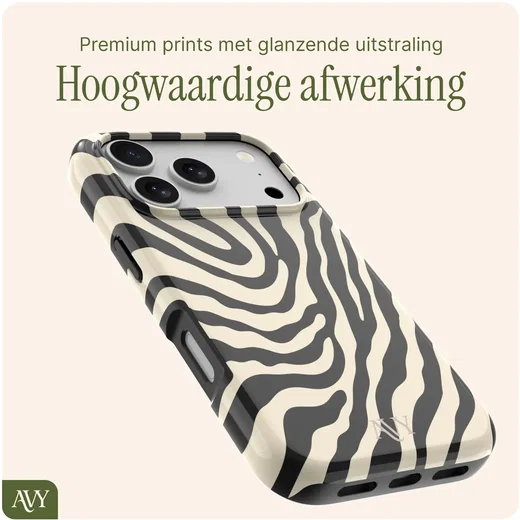 AVY Apple iPhone 17 Pro Max MagSafe Hoesje met Koord (120CM) Serengeti Zebra afbeelding 6