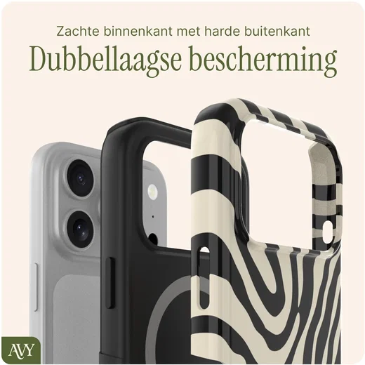 AVY Apple iPhone 17 Pro Max MagSafe Hoesje met Koord (120CM) Serengeti Zebra afbeelding 7