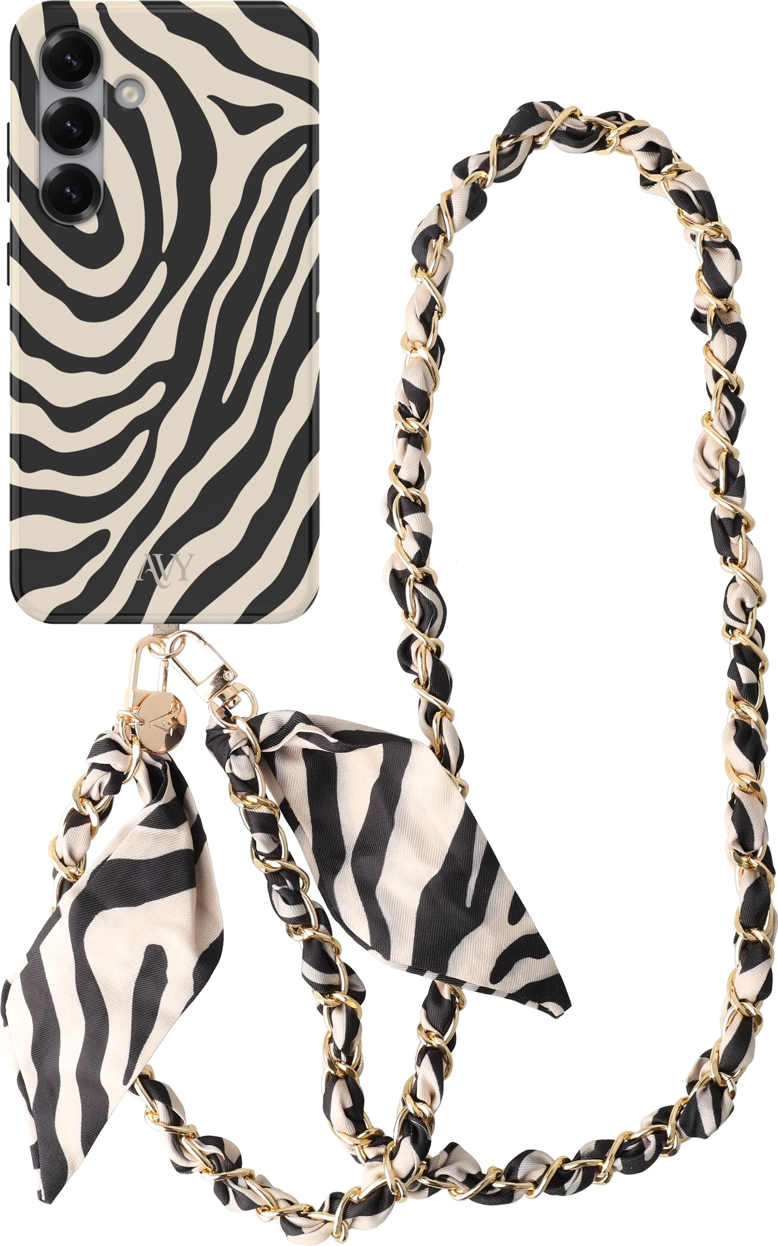 AVY Samsung Galaxy S25 MagSafe Hoesje met Koord (120CM) Serengeti Zebra afbeelding 1