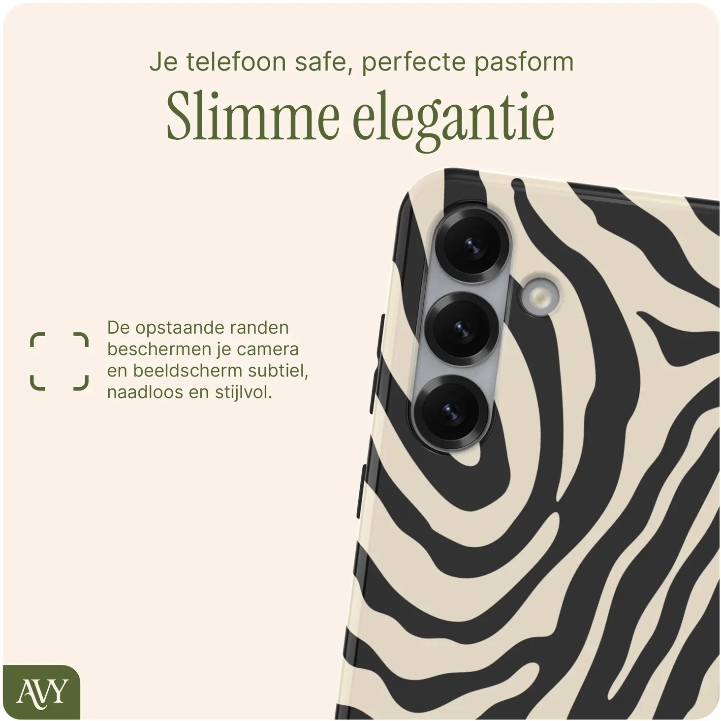 AVY Samsung Galaxy S25 MagSafe Hoesje met Koord (120CM) Serengeti Zebra afbeelding 4