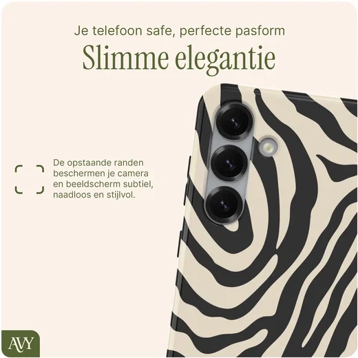 AVY Samsung Galaxy S25 MagSafe Hoesje met Koord (120CM) Serengeti Zebra afbeelding 4