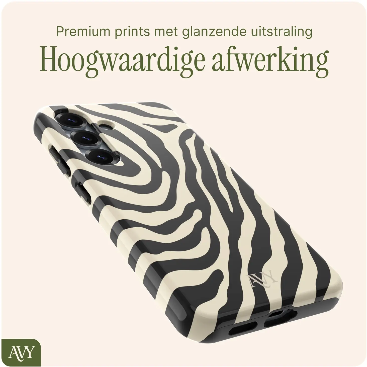 AVY Samsung Galaxy S25 MagSafe Hoesje met Koord (120CM) Serengeti Zebra afbeelding 7