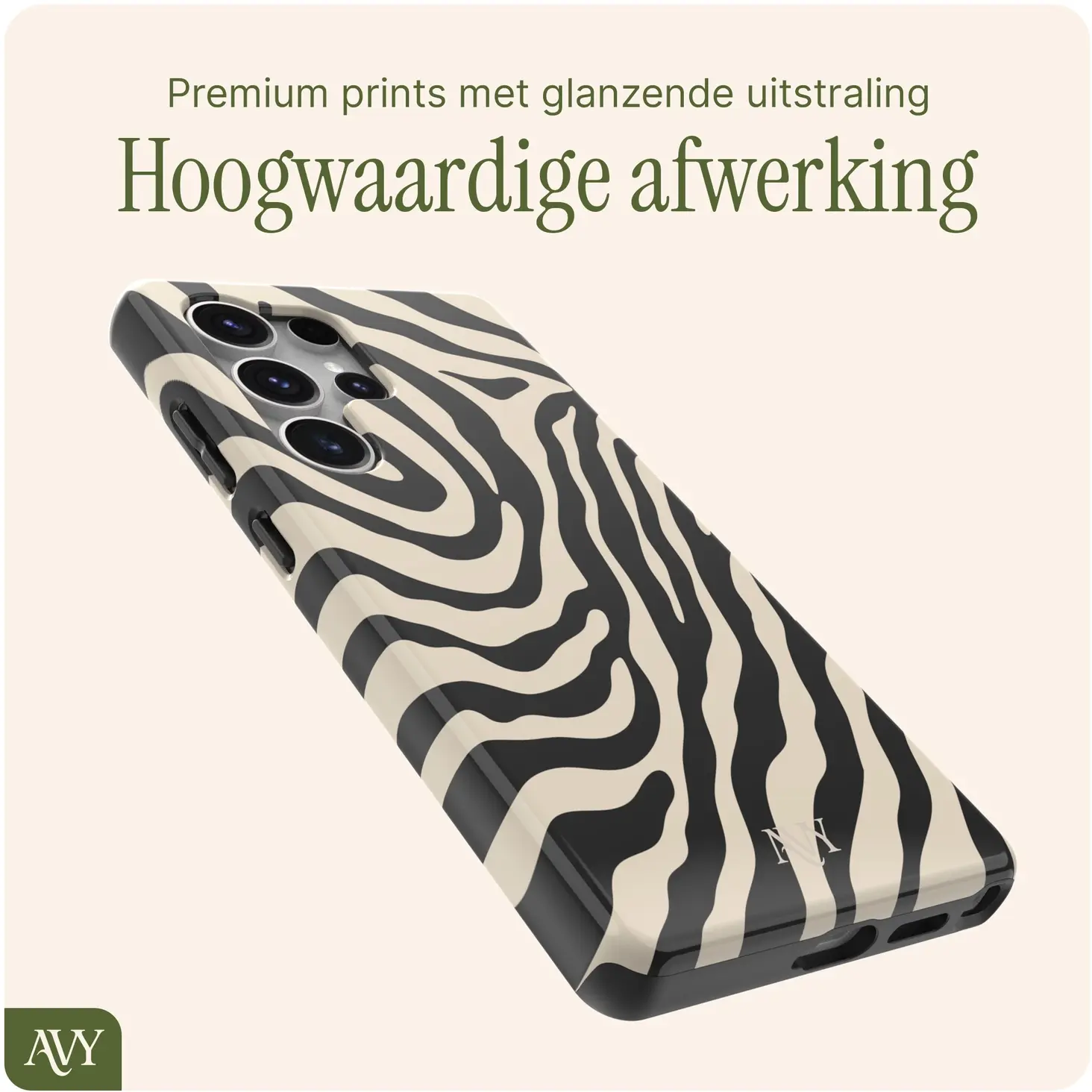 AVY Samsung Galaxy S25 Ultra MagSafe Hoesje met Koord (120CM) Serengeti Zebra afbeelding 6