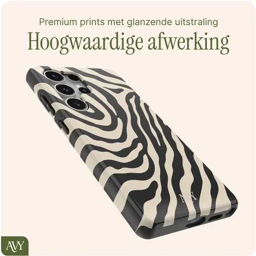 AVY Samsung Galaxy S25 Ultra MagSafe Hoesje met Koord (120CM) Serengeti Zebra afbeelding 6