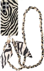 AVY Samsung Galaxy S25 Ultra MagSafe Hoesje met Koord (120CM) Serengeti Zebra afbeelding