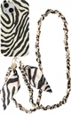 AVY Apple iPhone 14 / 13 MagSafe Hoesje met Koord (120CM) Serengeti Zebra