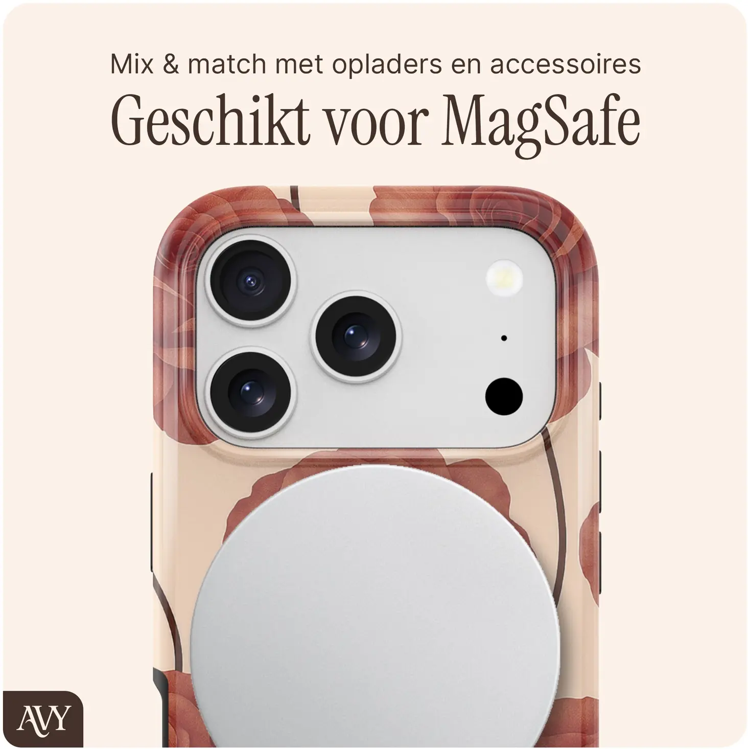 AVY Apple iPhone 17 Pro MagSafe Hoesje met Koord (120CM) Botanique Roses afbeelding 8