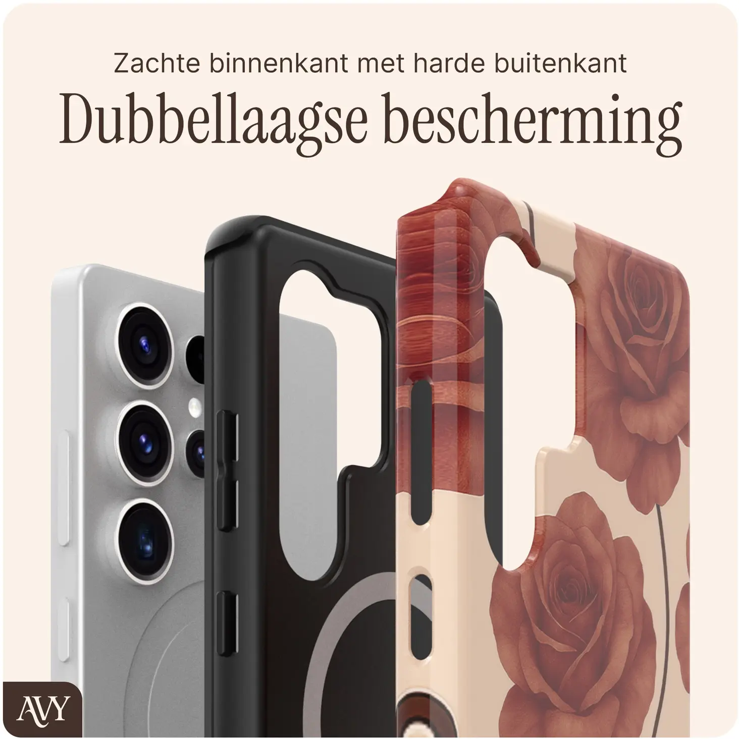 AVY Samsung Galaxy S25 Ultra MagSafe Hoesje met Koord (120CM) Botanique Roses afbeelding 5