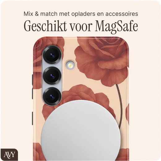 AVY Samsung Galaxy S24 MagSafe Hoesje met Koord (120CM) Botanique Roses afbeelding 7