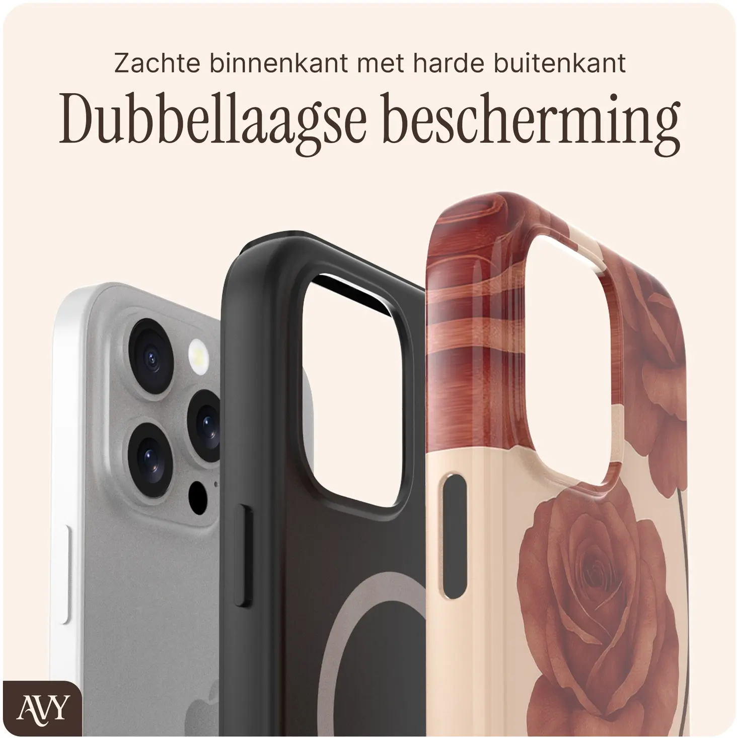 AVY Apple iPhone 15 Pro Max MagSafe Hoesje met Koord (120CM) Botanique Roses afbeelding 6