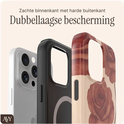 AVY Apple iPhone 15 Pro Max MagSafe Hoesje met Koord (120CM) Botanique Roses afbeelding 6