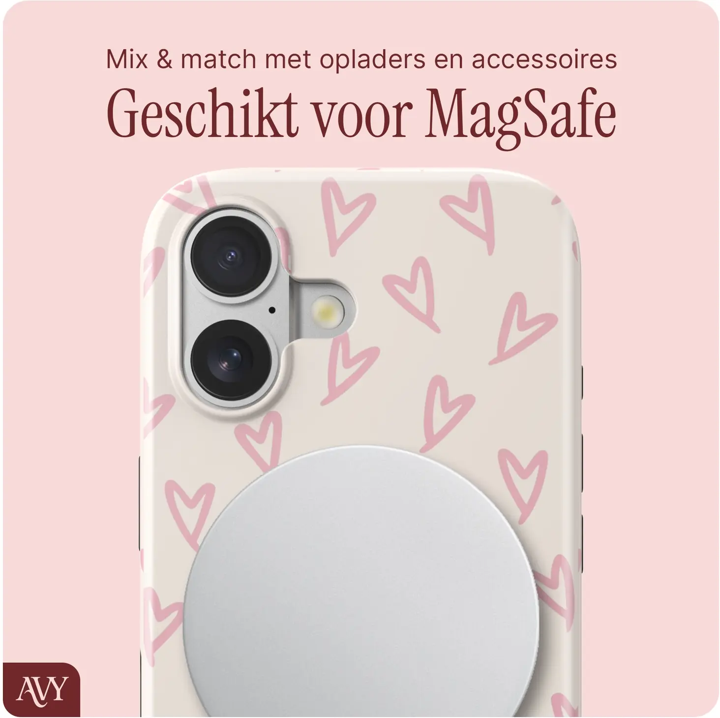 AVY Apple iPhone 17 MagSafe Hoesje met Koord (120CM) Cupid Blush afbeelding 8