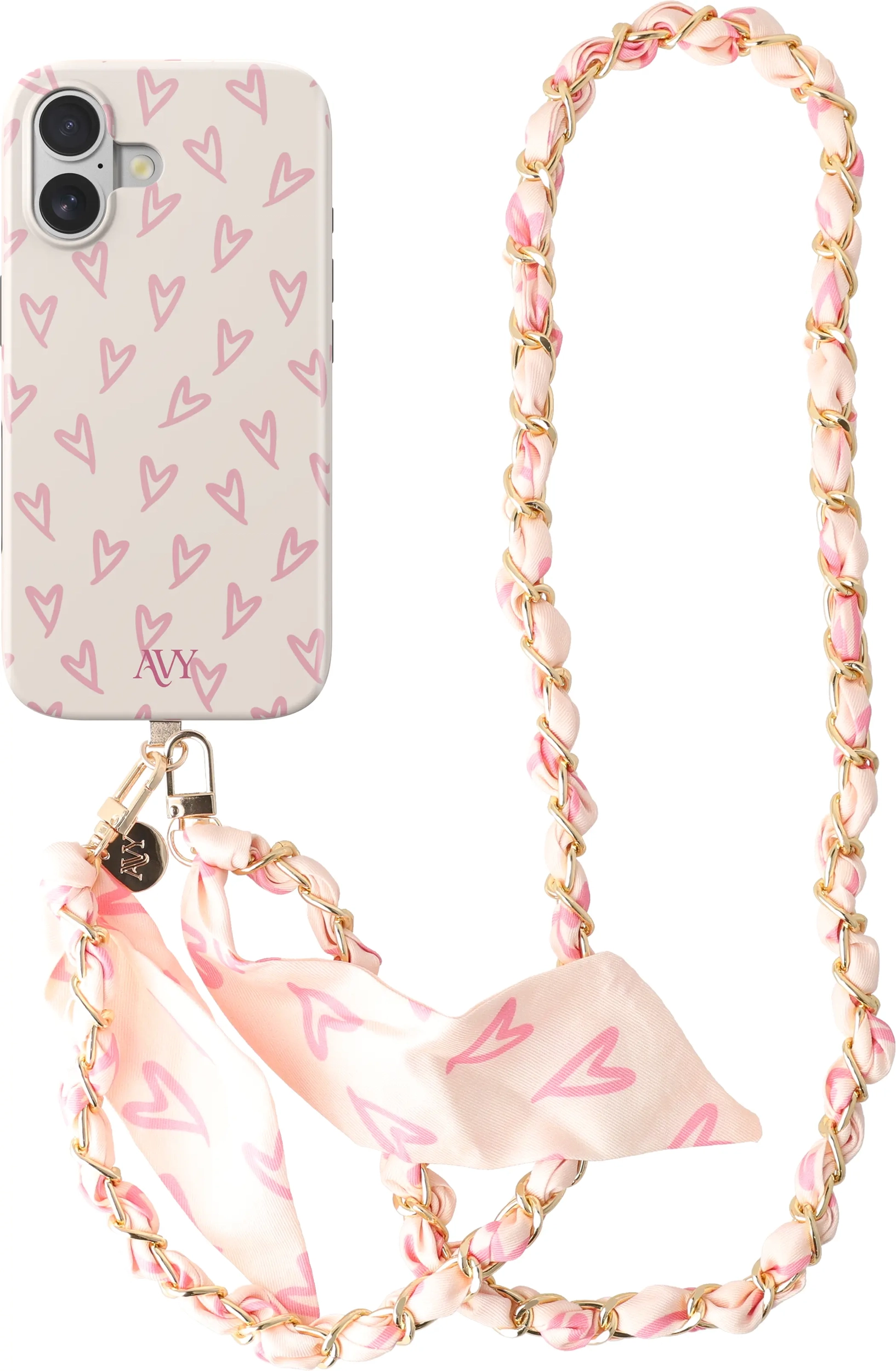 AVY Apple iPhone 17 MagSafe Hoesje met Koord (120CM) Cupid Blush afbeelding 1