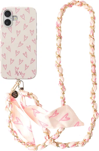 AVY Apple iPhone 17 MagSafe Hoesje met Koord (120CM) Cupid Blush afbeelding 1