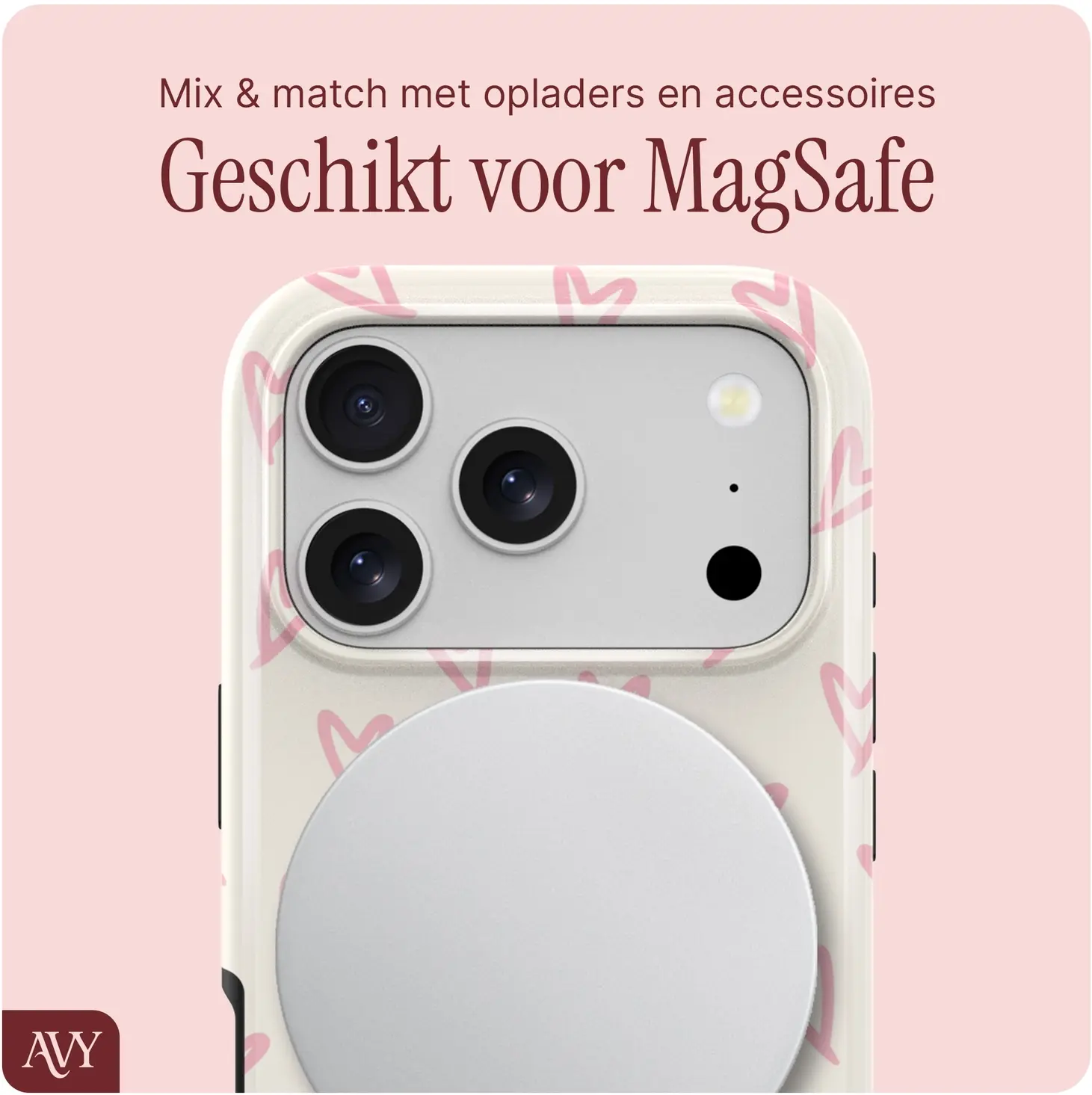 AVY Apple iPhone 17 Pro Max MagSafe Hoesje met Koord (120CM) Cupid Blush afbeelding 8