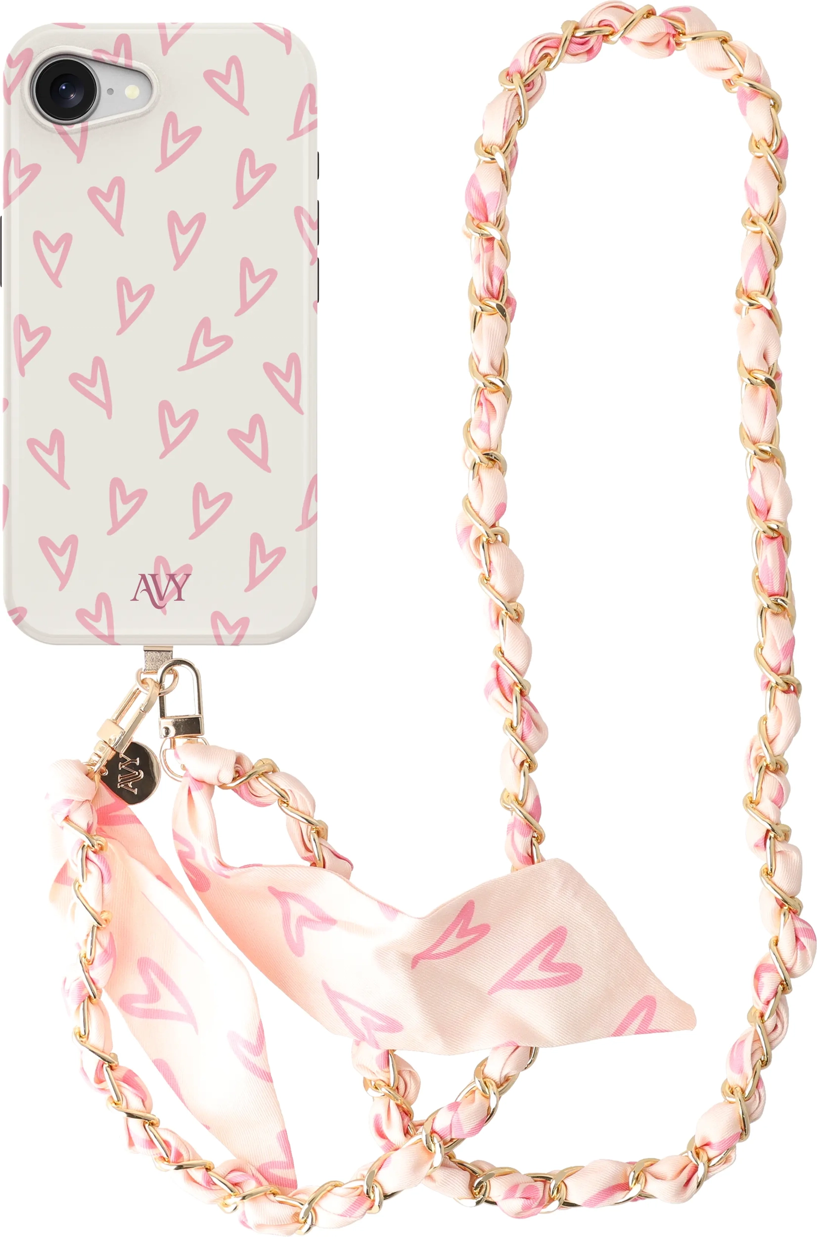 AVY Apple iPhone 17e / 16e MagSafe Hoesje met Koord (120CM) Cupid Blush afbeelding 1