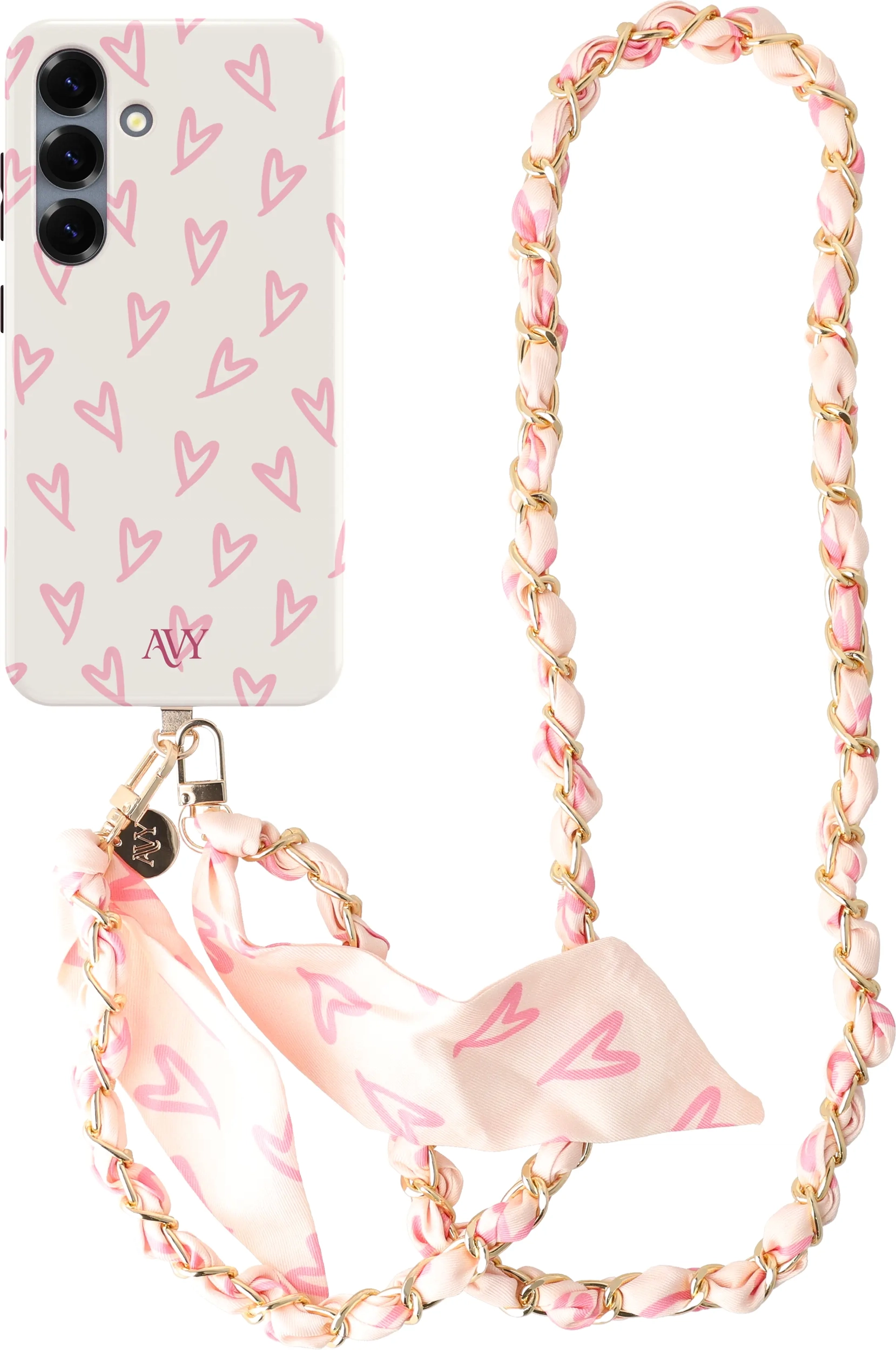 AVY Samsung Galaxy S25 MagSafe Hoesje met Koord (120CM) Cupid Blush afbeelding 1
