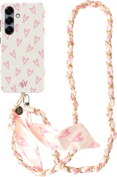 AVY Samsung Galaxy S25 MagSafe Hoesje met Koord (120CM) Cupid Blush