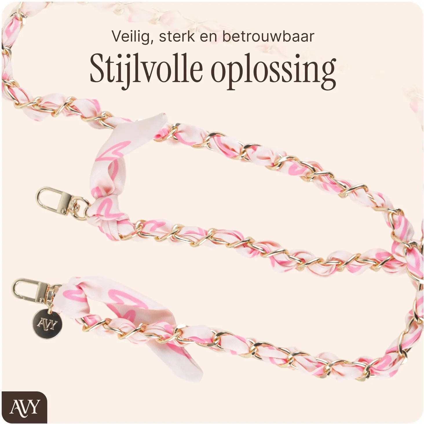 AVY Samsung Galaxy S25 MagSafe Hoesje met Koord (120CM) Cupid Blush afbeelding 8