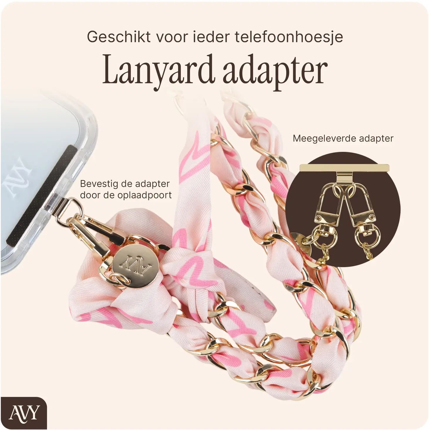 AVY Samsung Galaxy S25 MagSafe Hoesje met Koord (120CM) Cupid Blush afbeelding 9