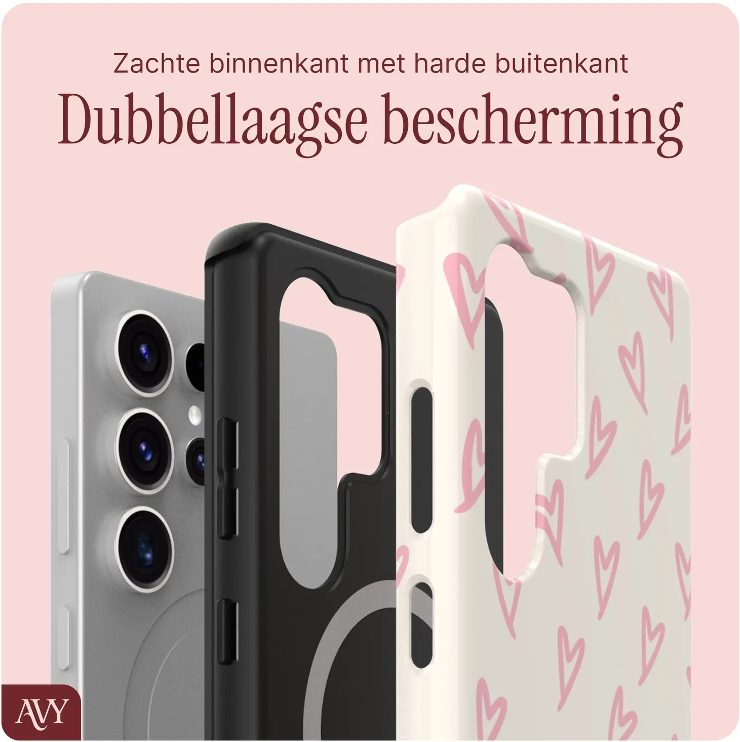 AVY Samsung Galaxy S25 Ultra MagSafe Hoesje met Koord (120CM) Cupid Blush afbeelding 5