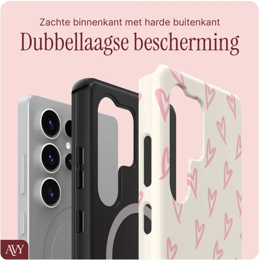 AVY Samsung Galaxy S25 Ultra MagSafe Hoesje met Koord (120CM) Cupid Blush afbeelding 5