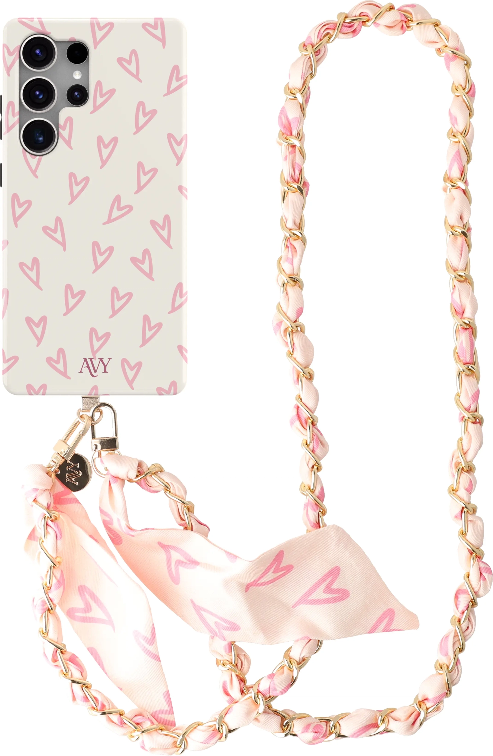 AVY Samsung Galaxy S25 Ultra MagSafe Hoesje met Koord (120CM) Cupid Blush afbeelding 1