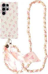 AVY Samsung Galaxy S25 Ultra MagSafe Hoesje met Koord (120CM) Cupid Blush afbeelding