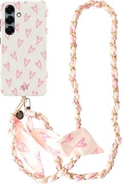 AVY Samsung Galaxy S24 Plus MagSafe Hoesje met Koord (120CM) Cupid Blush