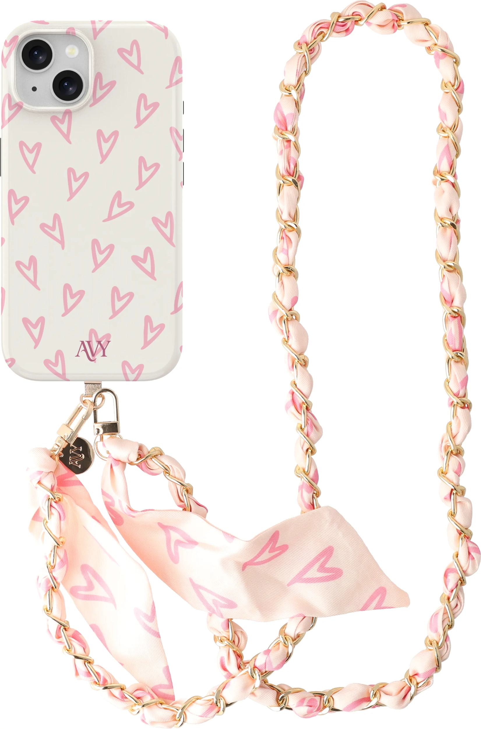 AVY Apple iPhone 15 MagSafe Hoesje met Koord (120CM) Cupid Blush afbeelding 1