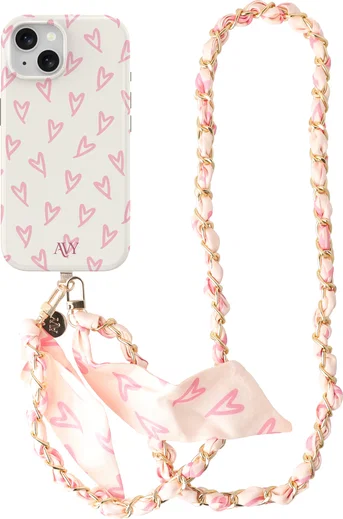 AVY Apple iPhone 15 MagSafe Hoesje met Koord (120CM) Cupid Blush afbeelding 1