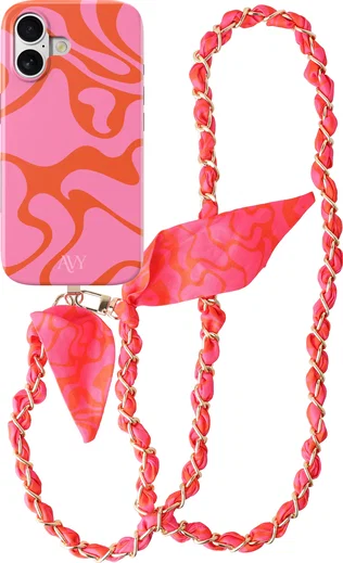 AVY Apple iPhone 17 MagSafe Hoesje met Koord (120CM) Rosé Twist afbeelding 1