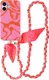 AVY Apple iPhone 17 MagSafe Hoesje met Koord (120CM) Rosé Twist afbeelding 1