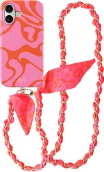 AVY Apple iPhone 17 MagSafe Hoesje met Koord (120CM) Rosé Twist afbeelding