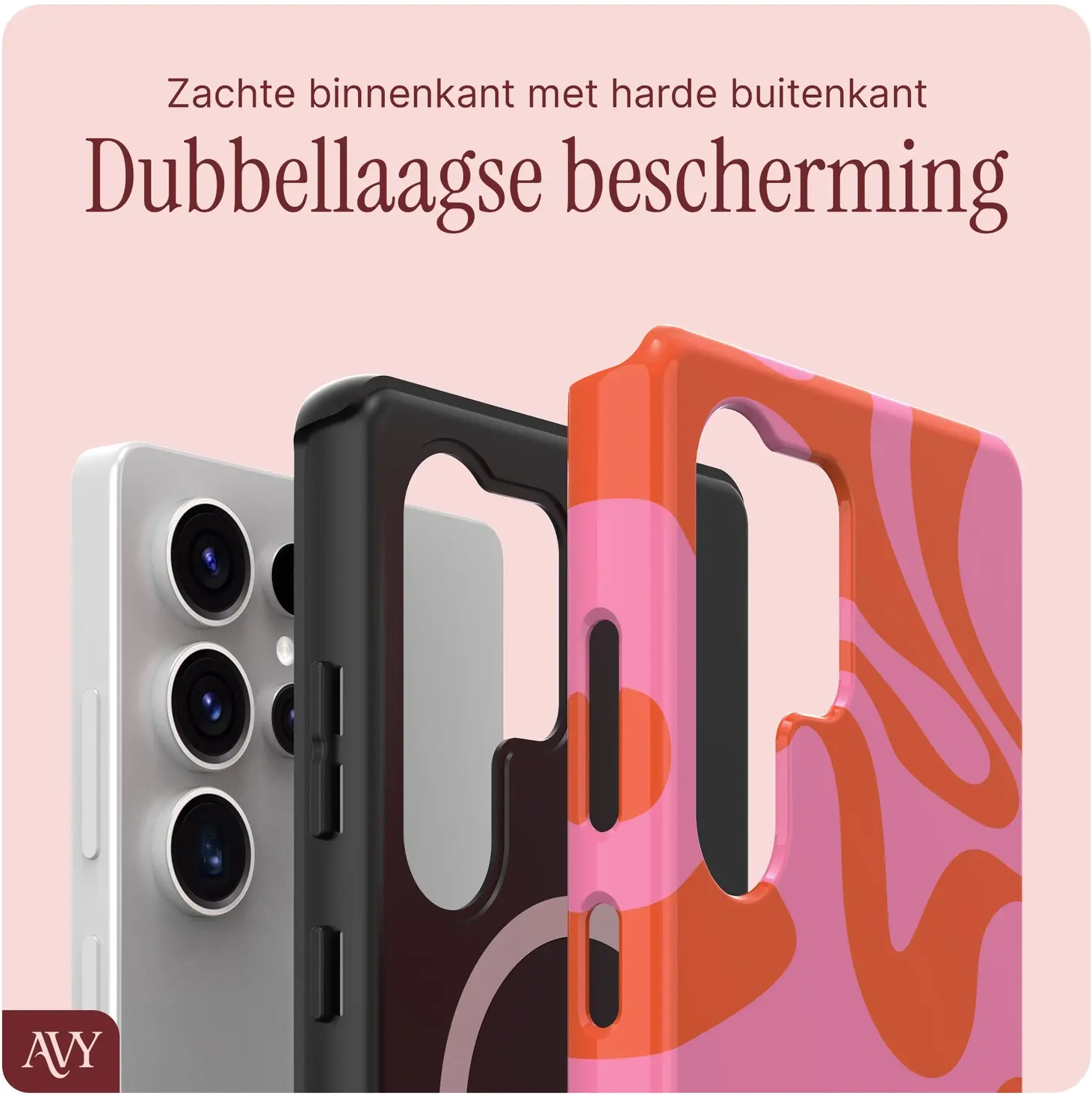 AVY Samsung Galaxy S25 Ultra MagSafe Hoesje met Koord (120CM) Rosé Twist afbeelding 6