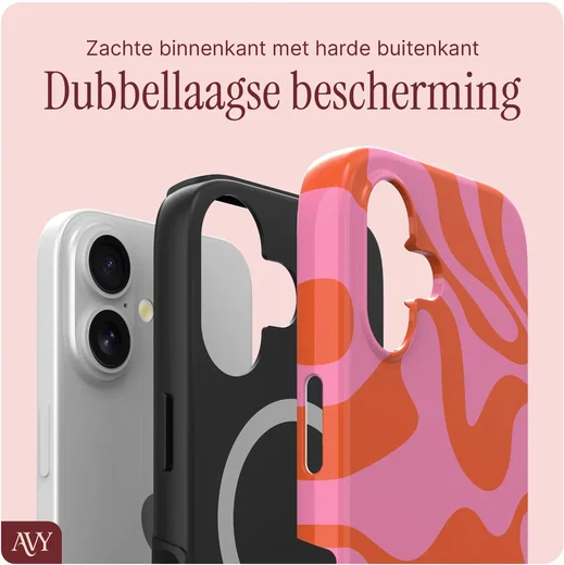 AVY Apple iPhone 16 MagSafe Hoesje met Koord (120CM) Rosé Twist afbeelding 7