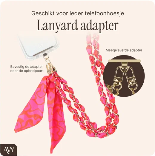 AVY Apple iPhone 16 Pro MagSafe Hoesje met Koord (120CM) Rosé Twist afbeelding 10