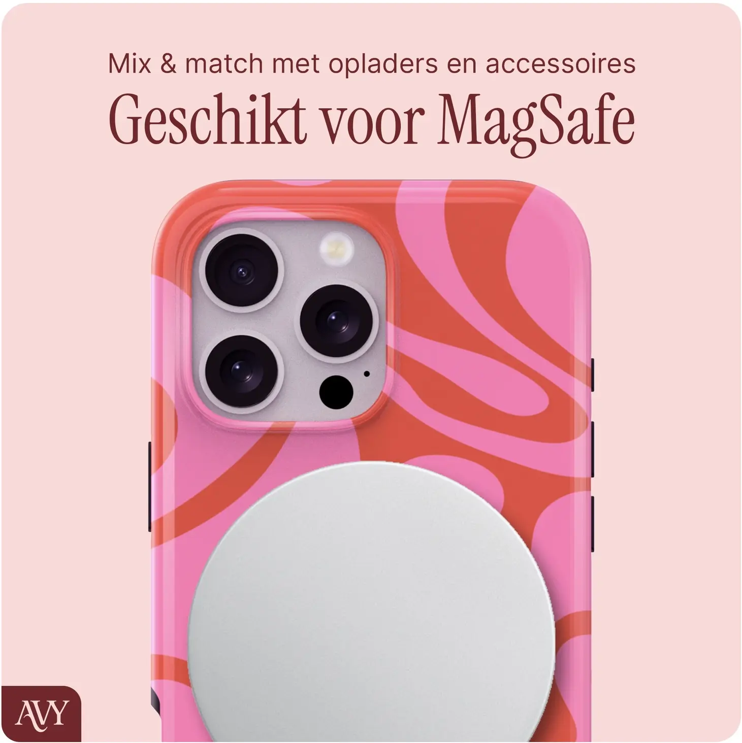 AVY Apple iPhone 16 Pro MagSafe Hoesje met Koord (120CM) Rosé Twist afbeelding 5