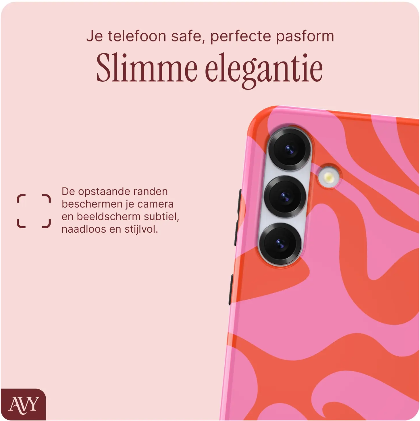 AVY Samsung Galaxy S24 MagSafe Hoesje met Koord (120CM) Rosé Twist afbeelding 5
