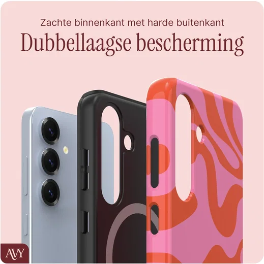 AVY Samsung Galaxy S24 MagSafe Hoesje met Koord (120CM) Rosé Twist afbeelding 6