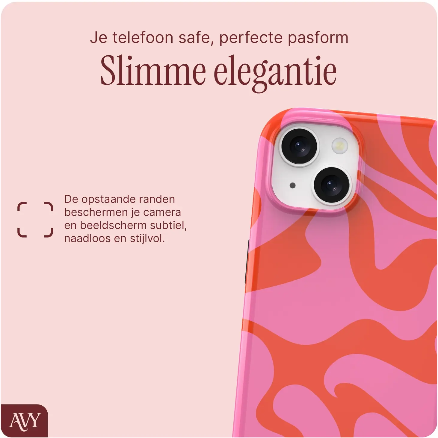 AVY Apple iPhone 15 MagSafe Hoesje met Koord (120CM) Rosé Twist afbeelding 7