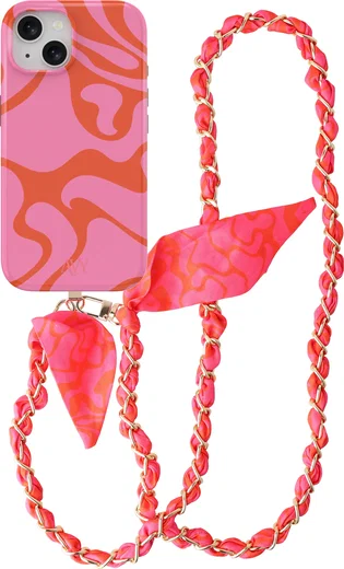 AVY Apple iPhone 14 / 13 MagSafe Hoesje met Koord (120CM) Rosé Twist afbeelding 1