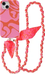 AVY Apple iPhone 14 / 13 MagSafe Hoesje met Koord (120CM) Rosé Twist afbeelding