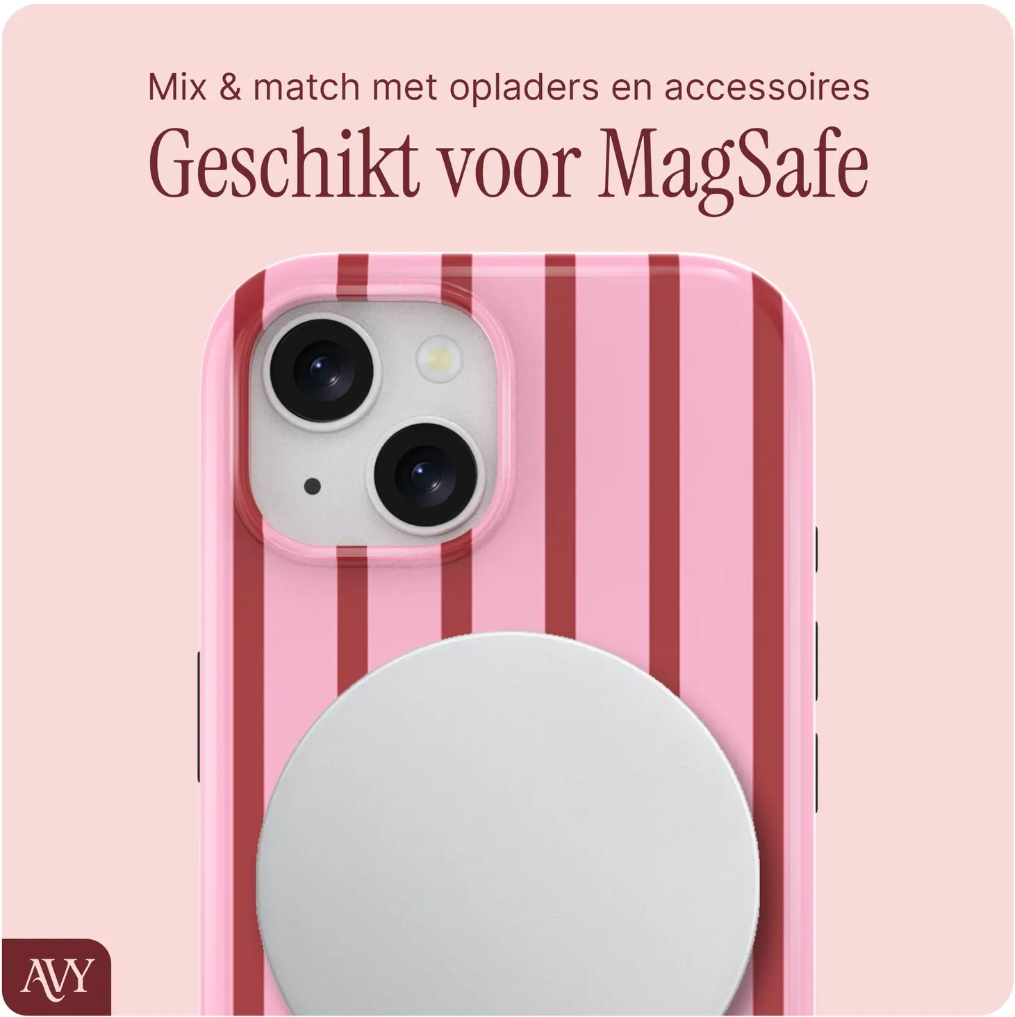 AVY Apple iPhone 15 MagSafe Hoesje met Koord (120CM) Linea Sol afbeelding 5