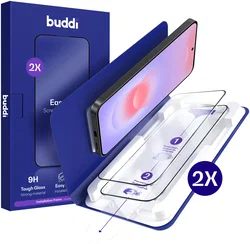 Buddi Easy Fit Samsung Galaxy A37 Tempered Glass met Installatietray (2-Pack) afbeelding