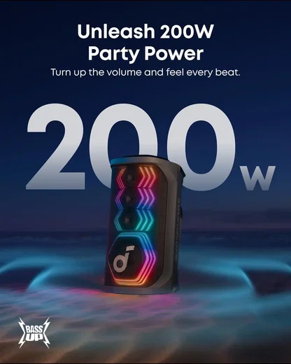 Anker Soundcore Rave 3S Bluetooth Partyspeaker met 2 Draadloze Microfoons Zwart afbeelding 3