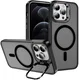 Apple iPhone 12 / 12 Pro Hoesje MagSafe Back Cover met Camera Stand Zwart afbeelding 1