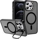 Apple iPhone 12 / 12 Pro Hoesje MagSafe Back Cover met Camera Stand Zwart